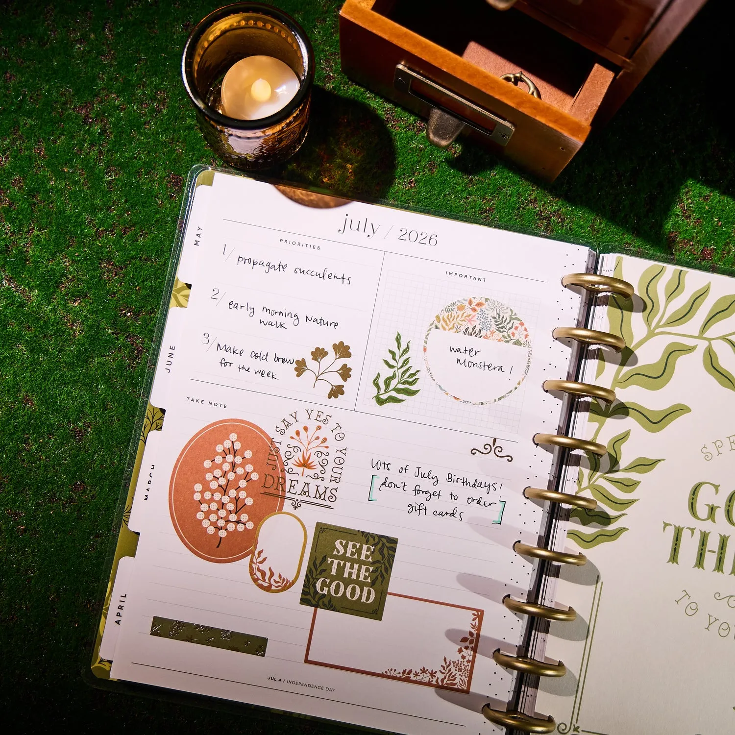 Happy Planner Herbarium agenda 2026 Classic horizontal 12 mois