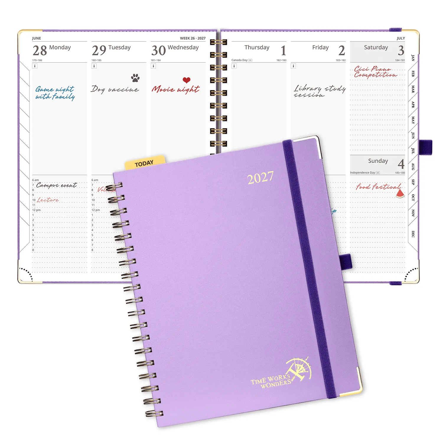 Poprun WEHB5-27 agenda semainier 2027 violet rigide