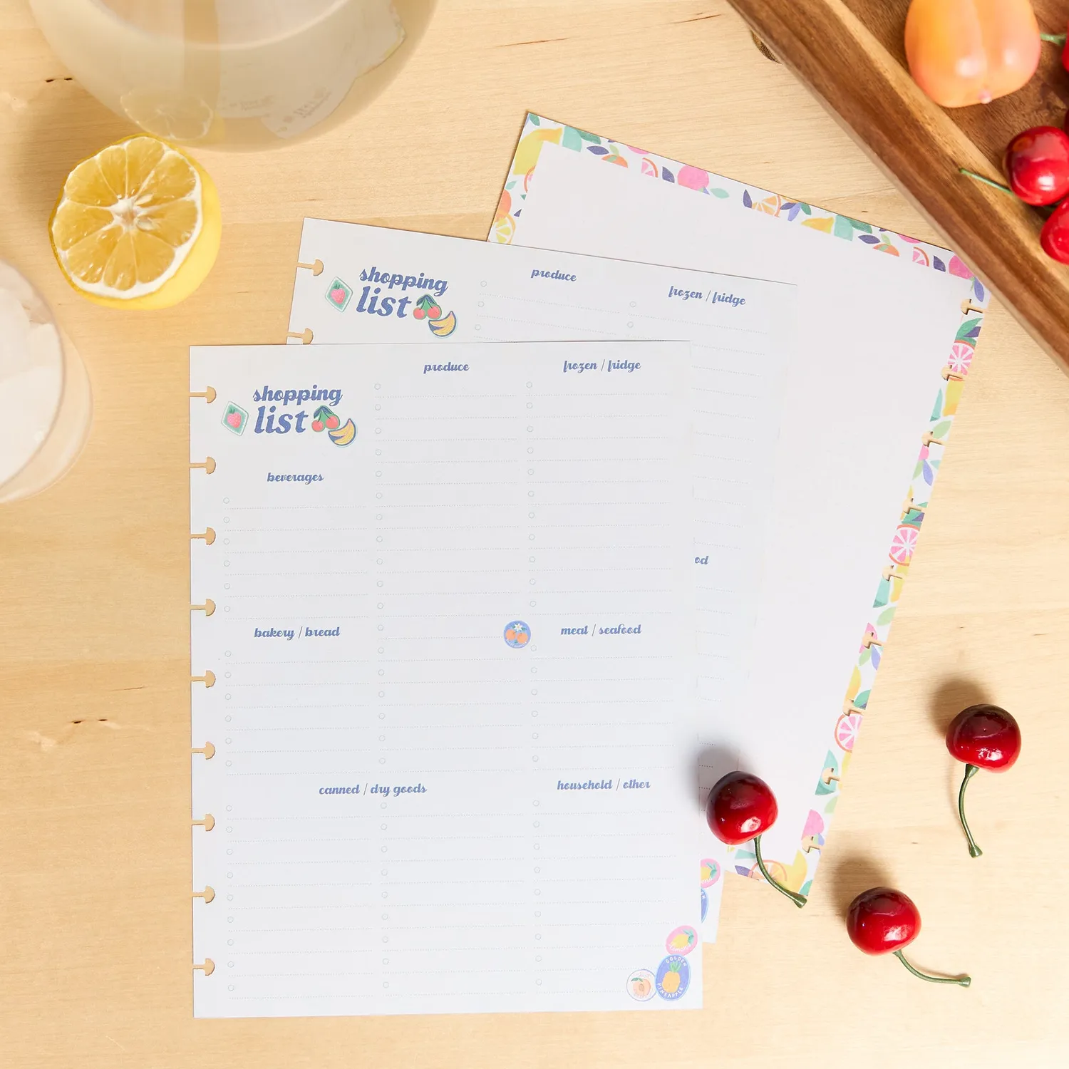 Happy Planner Sunshine Splash liste courses papier Classic 40 feuilles