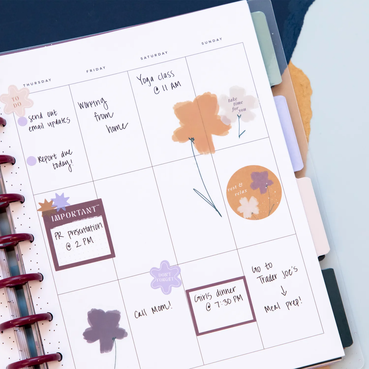 Happy Planner Pressed Painted agenda Classic vertical non daté