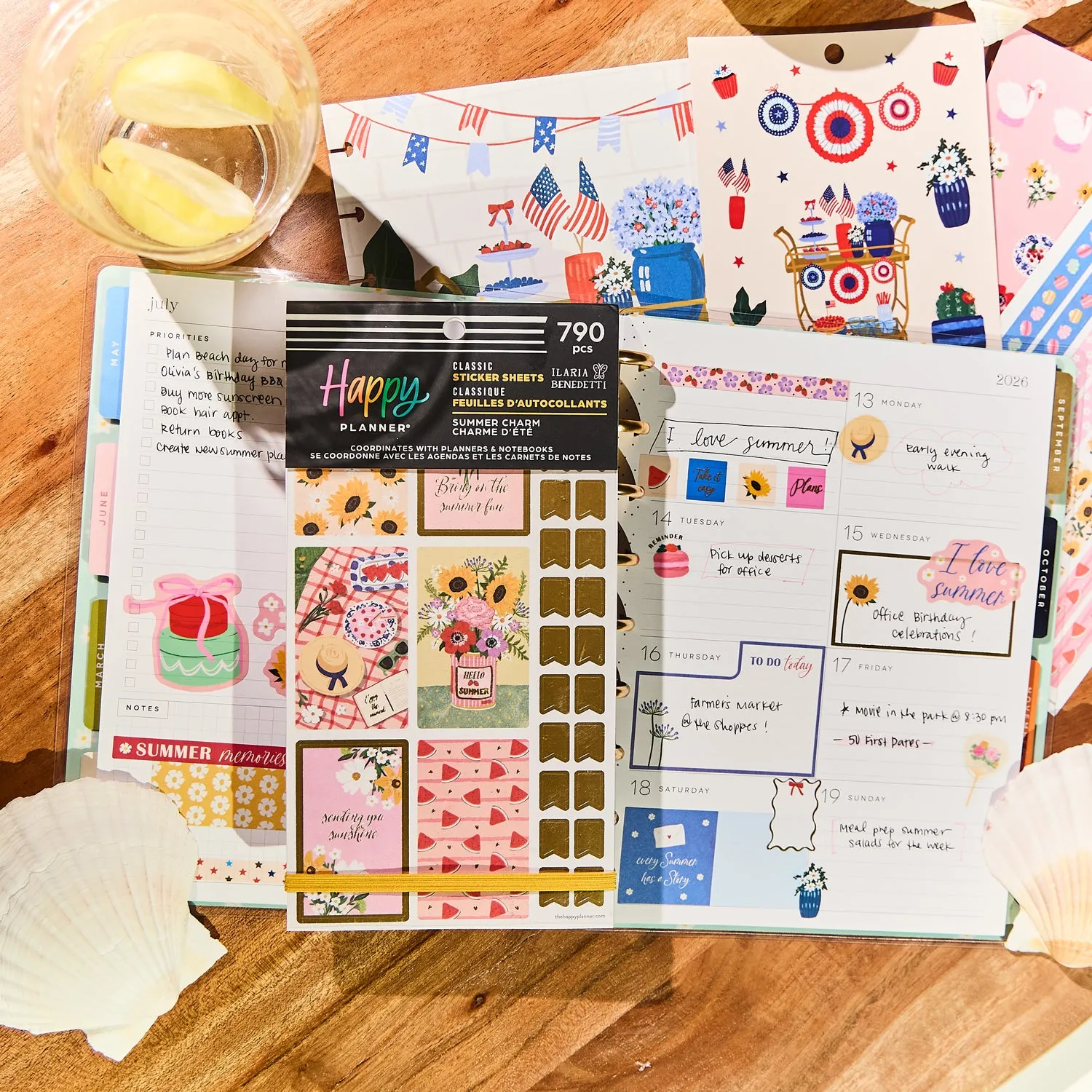 Happy Planner Summer Charm Value Pack stickers 790 motifs été