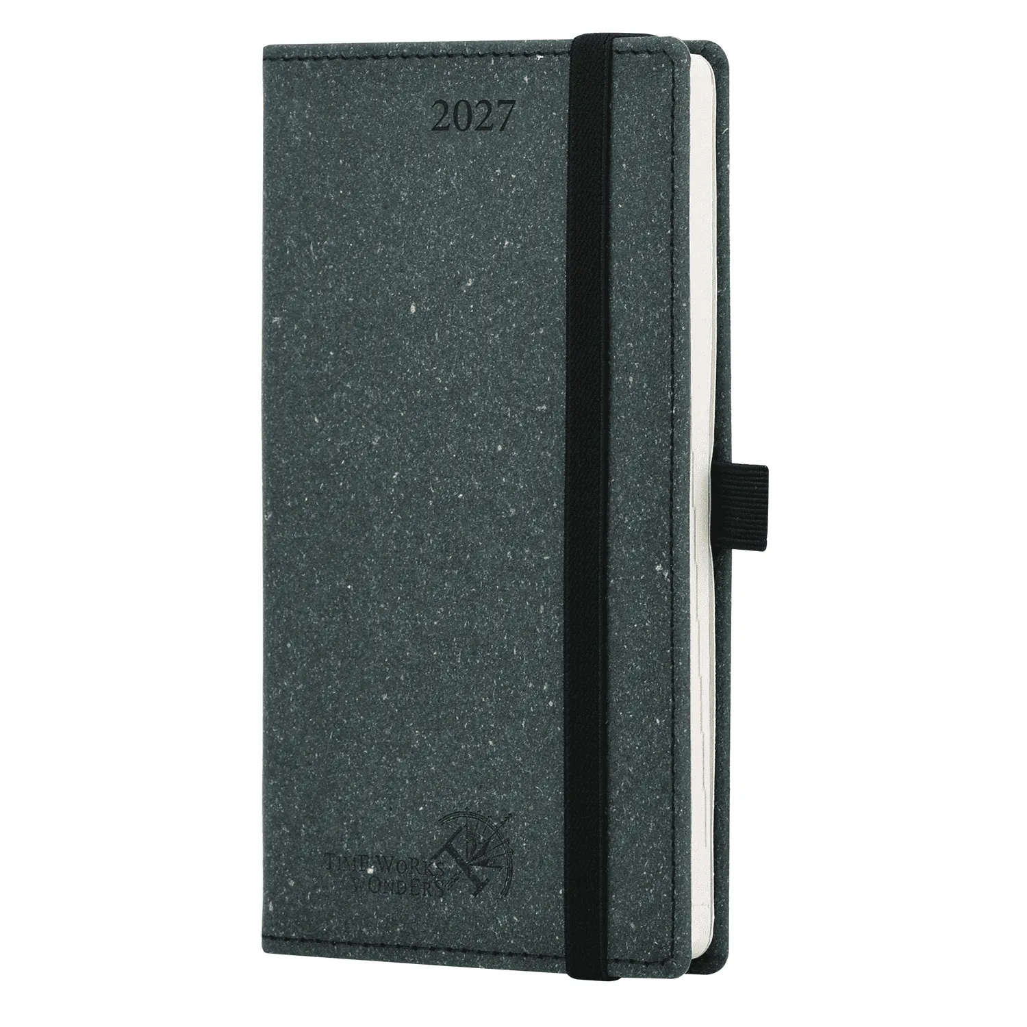 Poprun CERTP7-27 agenda poche recyclé noir gris 2027