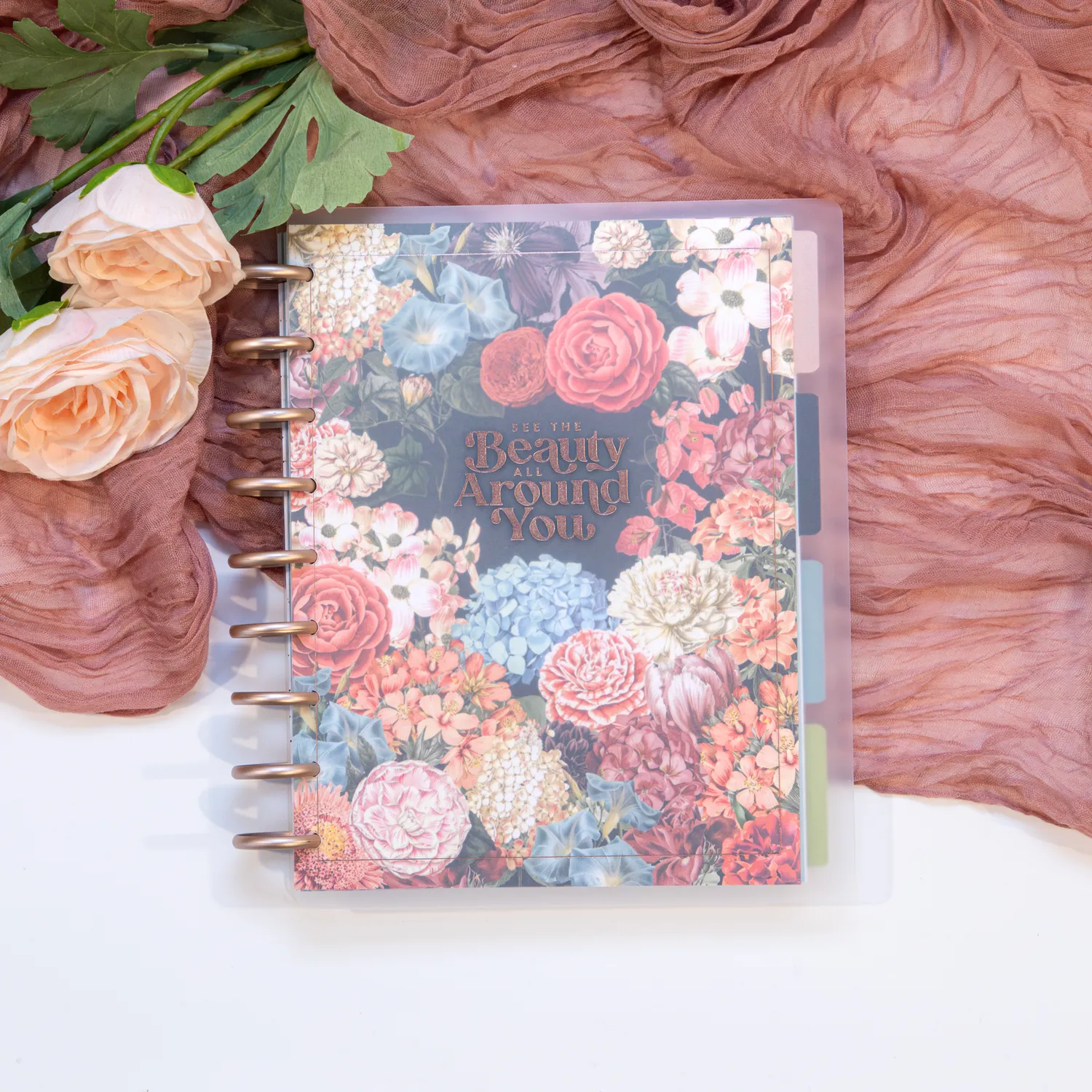 Happy Planner Gathered Flowers agenda classic dashboard 12 mois non daté