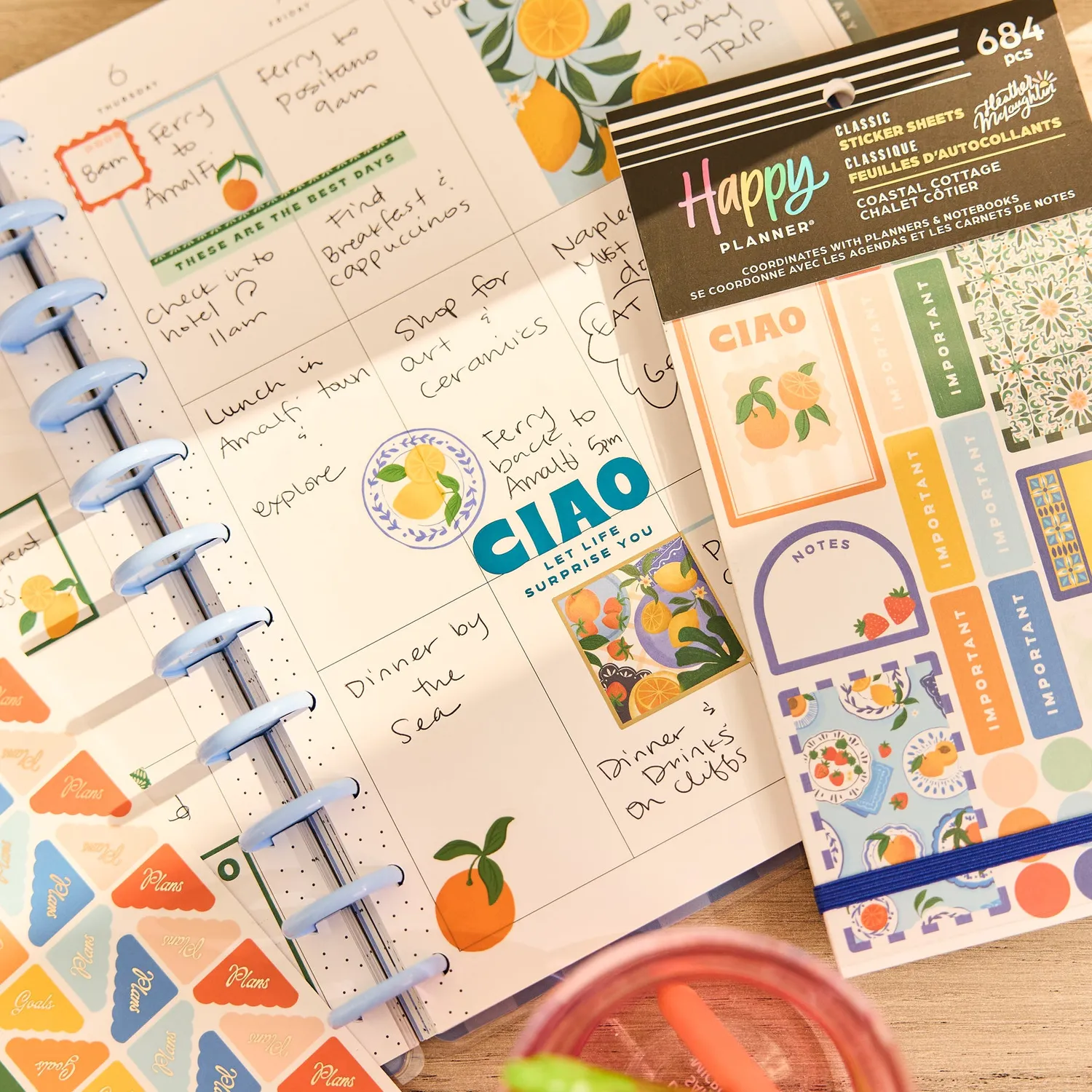 Happy Planner Coastal Cottage stickers été 30 feuilles