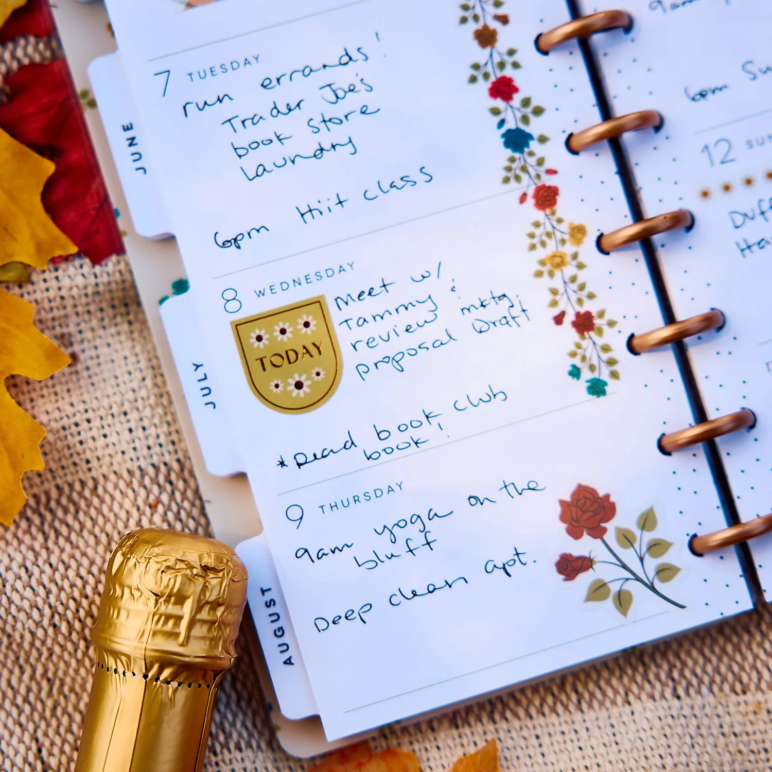 Happy Planner Fall Picnic agenda 2027 Skinny Classic horizontal