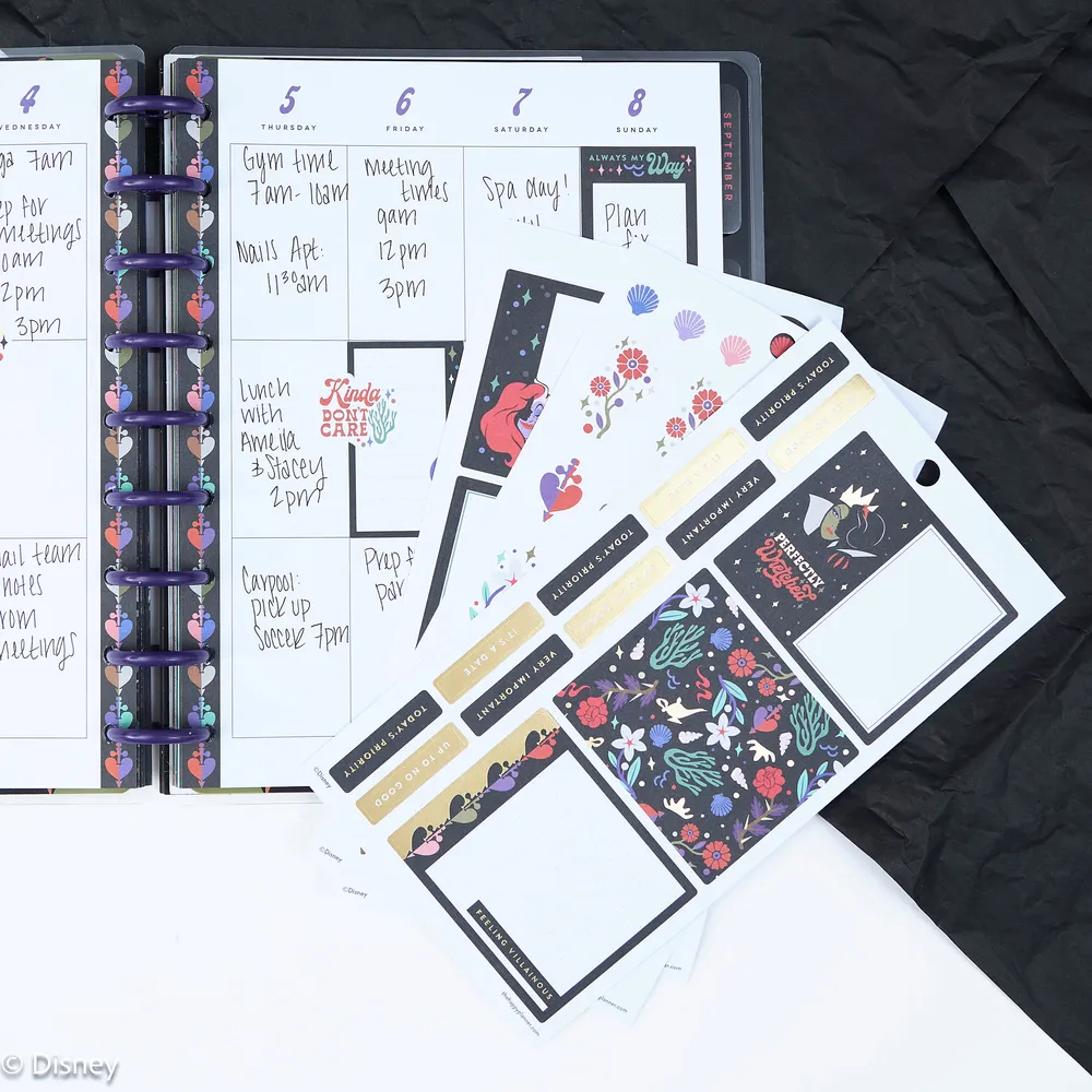 Happy Planner Disney Good vs Evil stickers Classic 30 feuilles