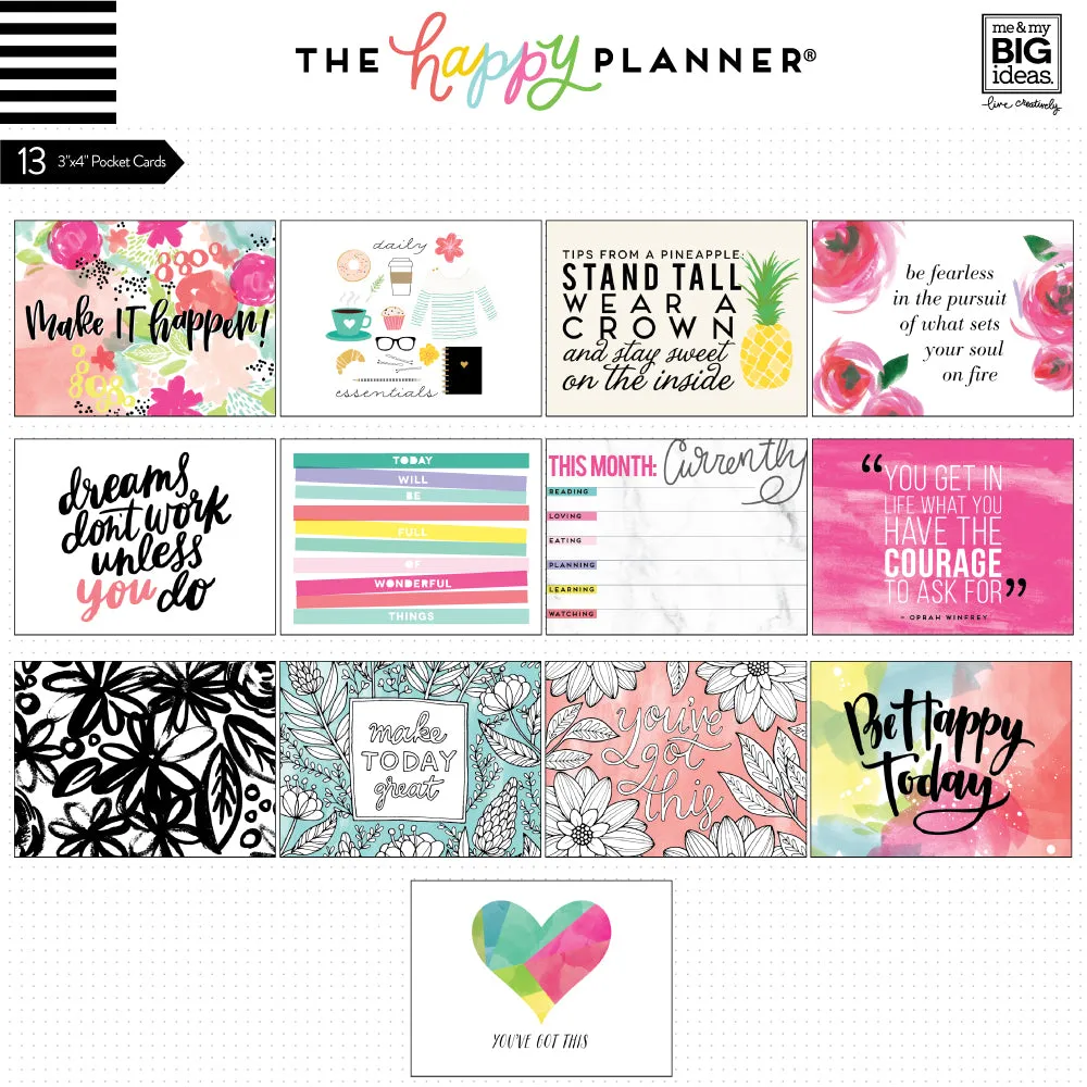 Happy Planner Pocket Cards Mini cartes 42 doré