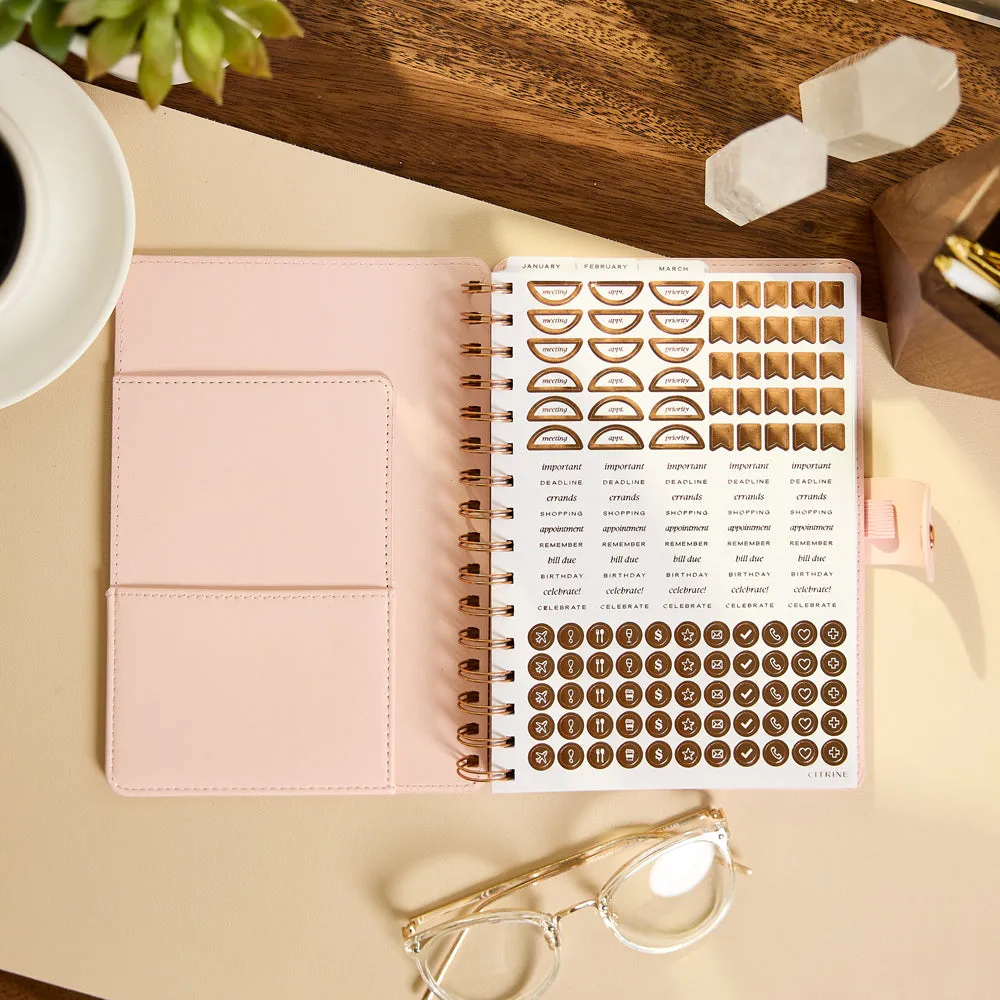 Happy Planner Citrine 2027 Blush agenda A5 pro lundi