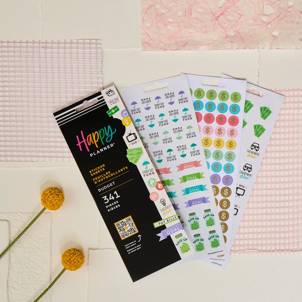Happy Planner Save Up Budget stickers 8 feuilles 341 budget
