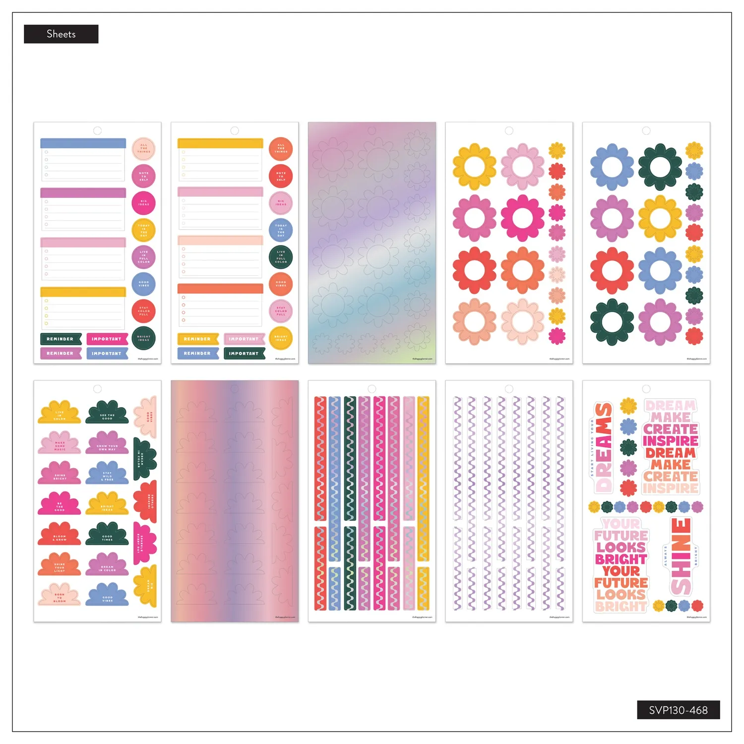 Happy Planner Color Vibe carnet stickers 30 planches couleur