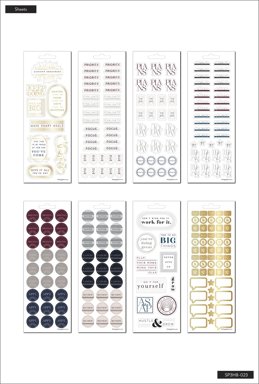 Happy Planner Achieve Greatness autocollants 232 stickers