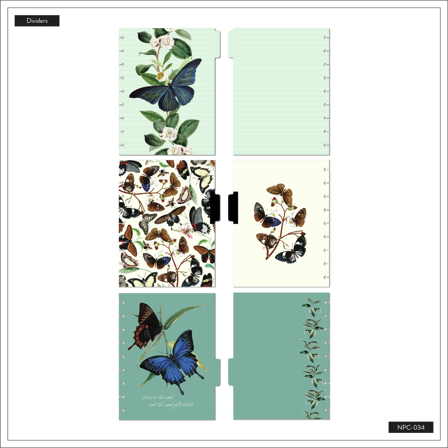Happy Planner Butterflies Blooms carnet disques pointillé 60 feuilles