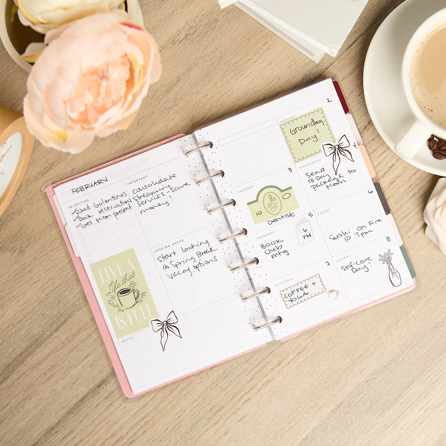 Happy Planner Café Coquette Mini agenda dashboard non daté
