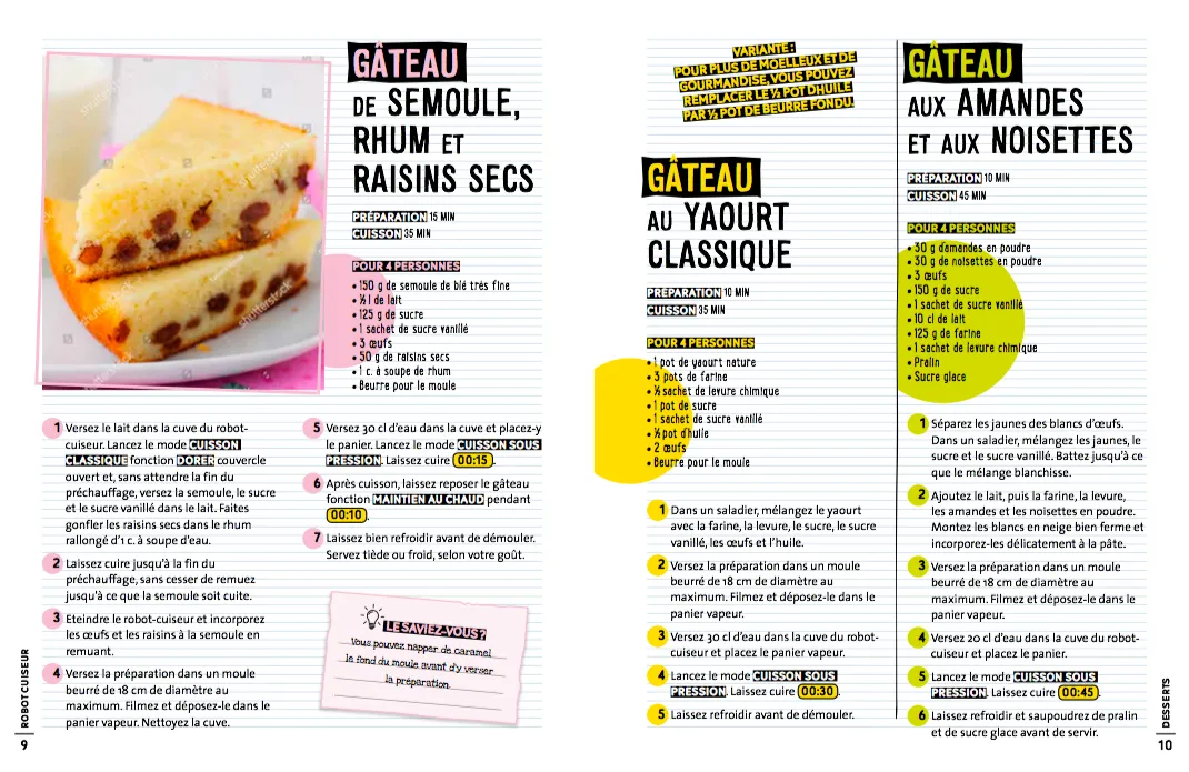 Frigobloc Mon robot cuiseur Desserts cahier recettes Cookeo