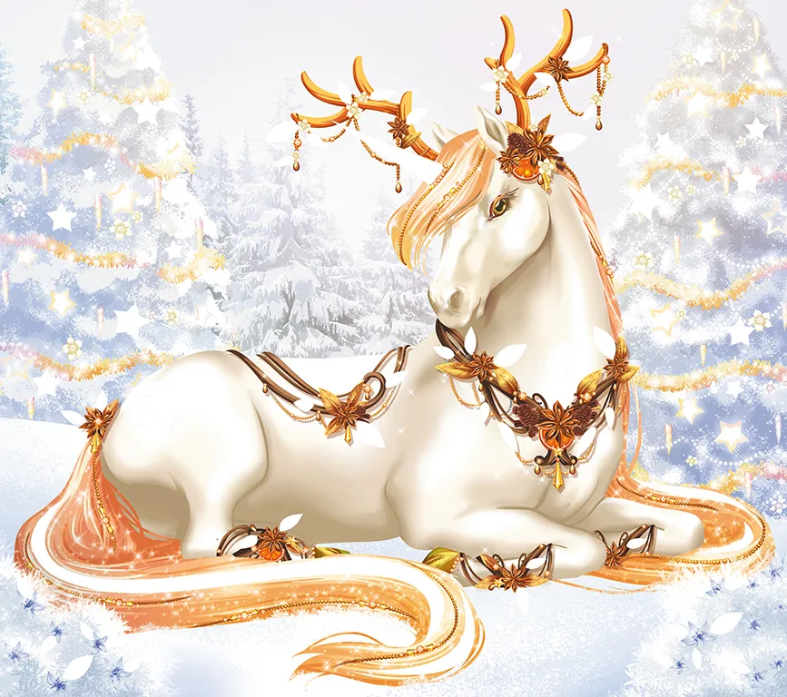 Frigobloc Licornes de rêve Magie de Noël cartes à pailleter