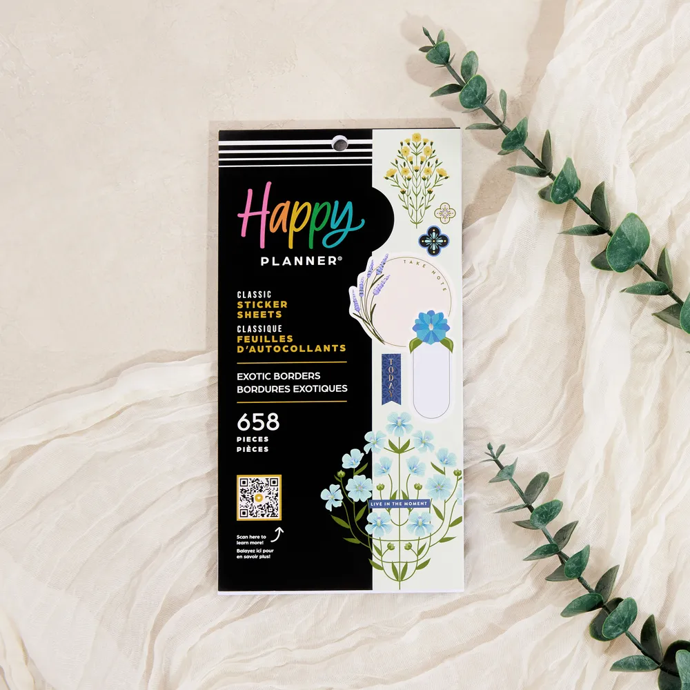 Happy Planner Exotic Borders stickers 658 bordures florales