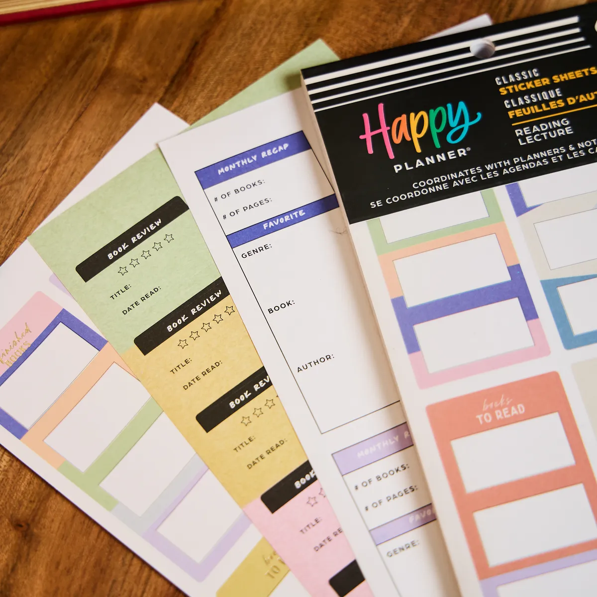 Happy Planner Reading Value Pack stickers lecture dorés 651 pièces