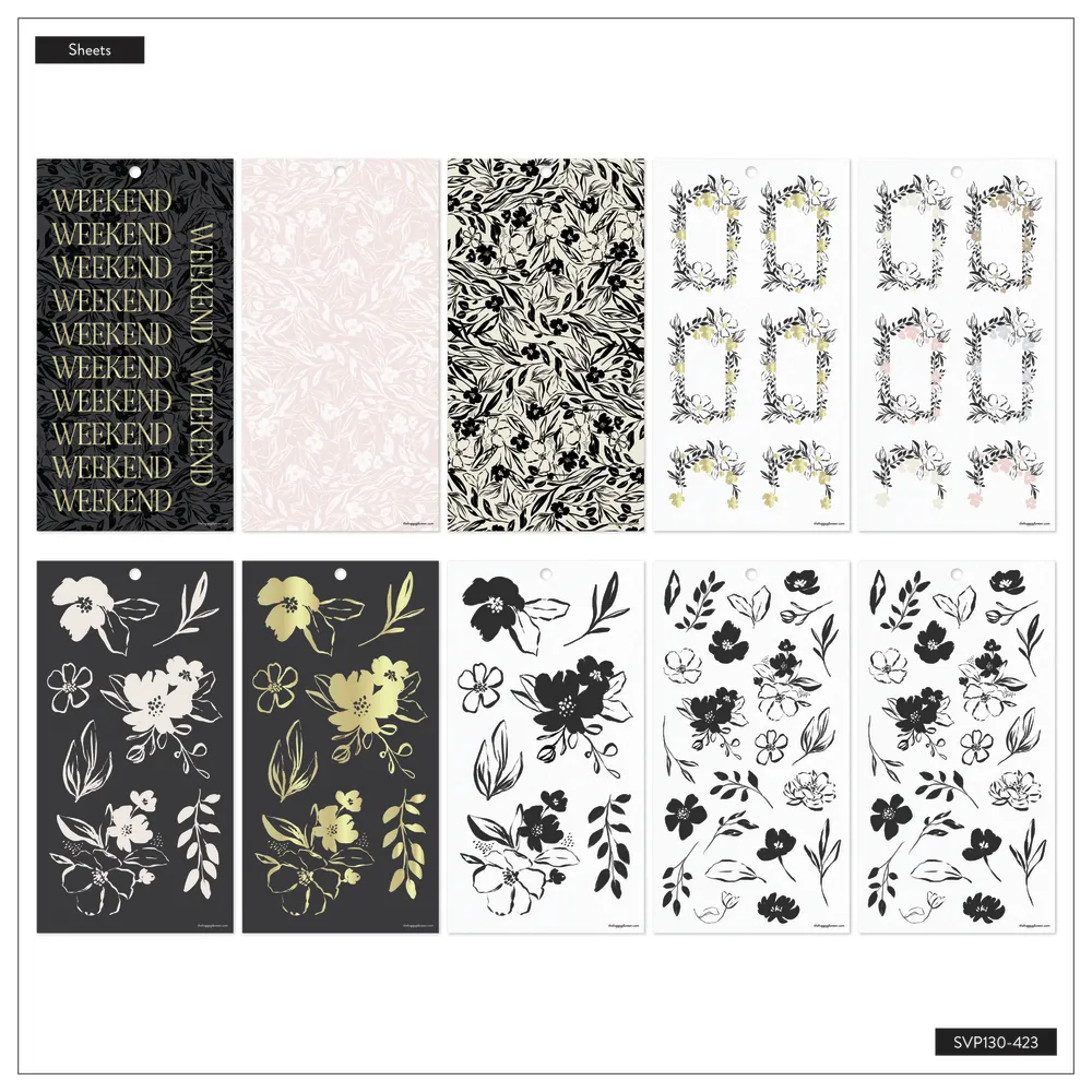 Happy Planner Sketchy Florals stickers value pack 416 pièces
