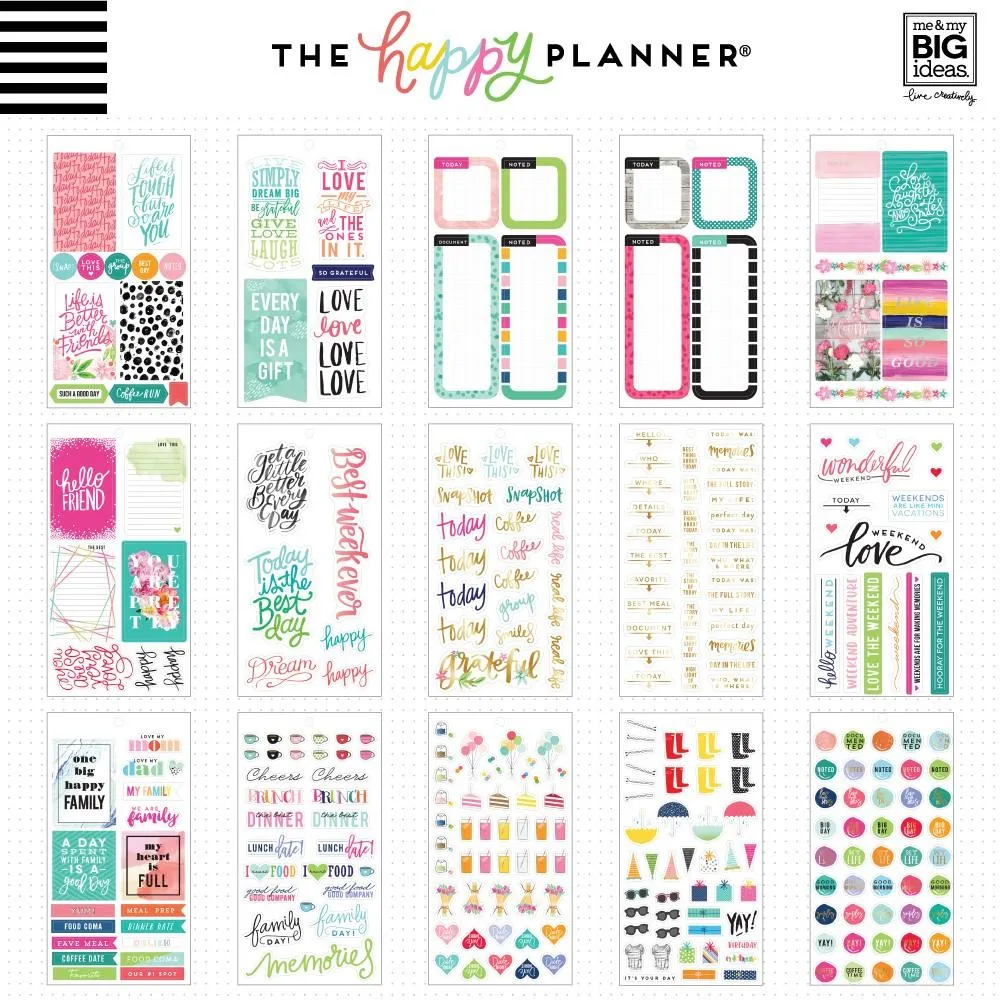 Happy Planner Memory Planning Value Pack BIG stickers 472 doré