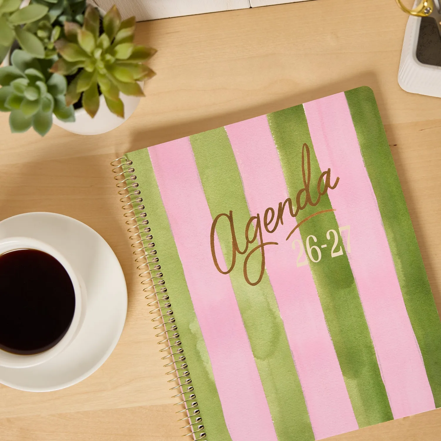 Happy Planner Go Big Beach Stripe agenda spiralé 15 mois