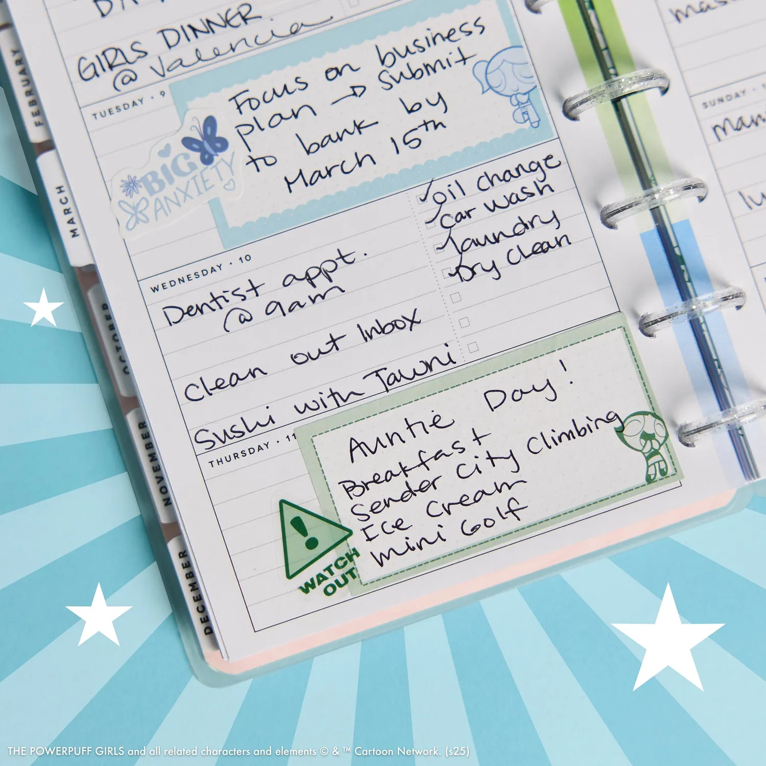 Happy Planner Powerpuff Girls agenda mini horizontal 2026-2027