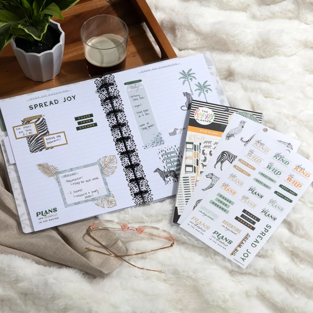 Happy Planner Wild Plans pack carnet Classic + stickers jungle