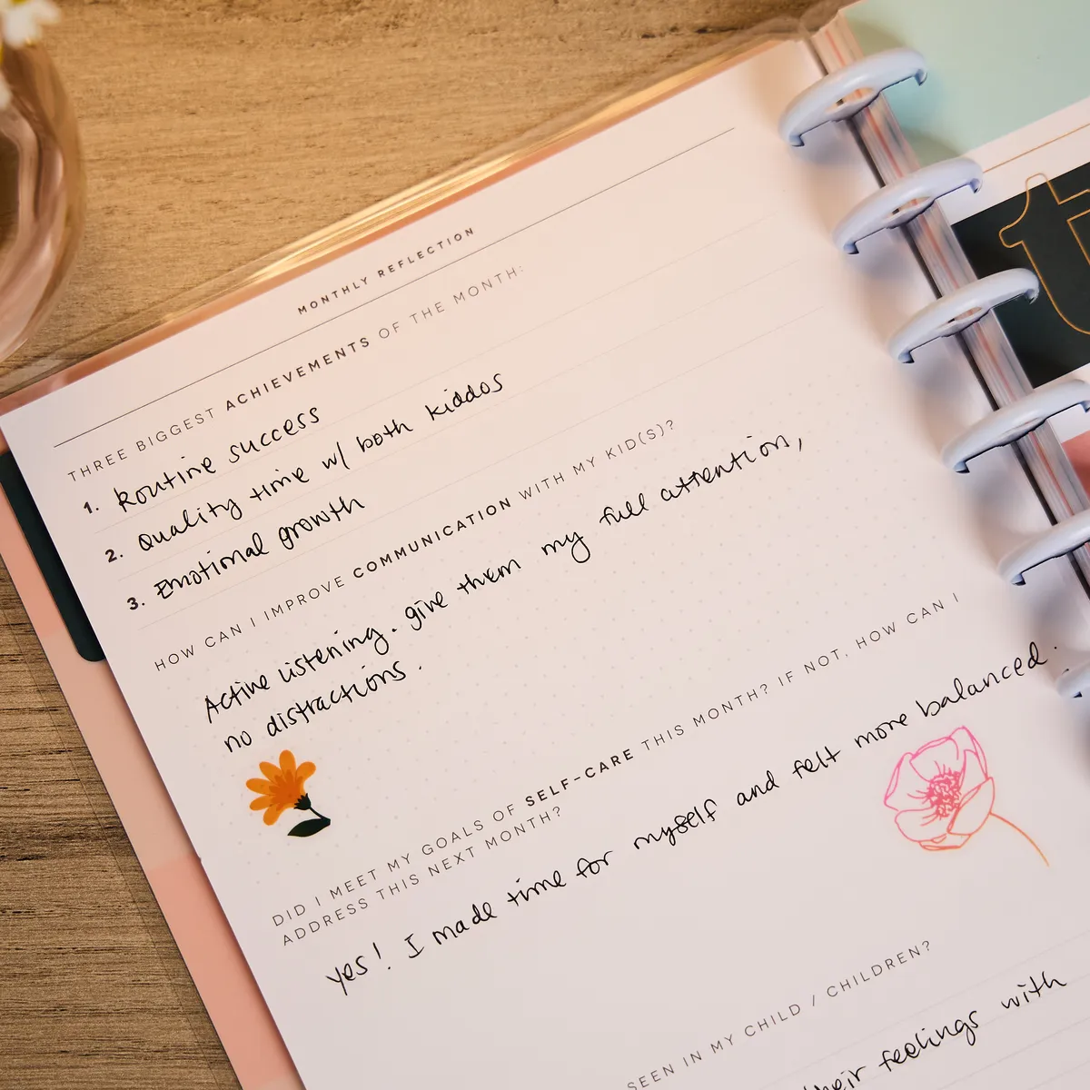 Happy Planner Enjoy the Moment journal parental guidé 80 feuilles