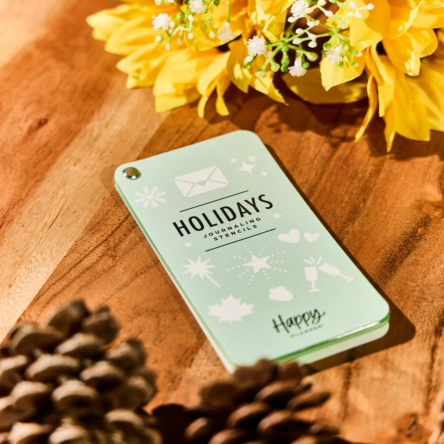 Happy Planner Holidays pochoirs éventail 5 feuilles fêtes