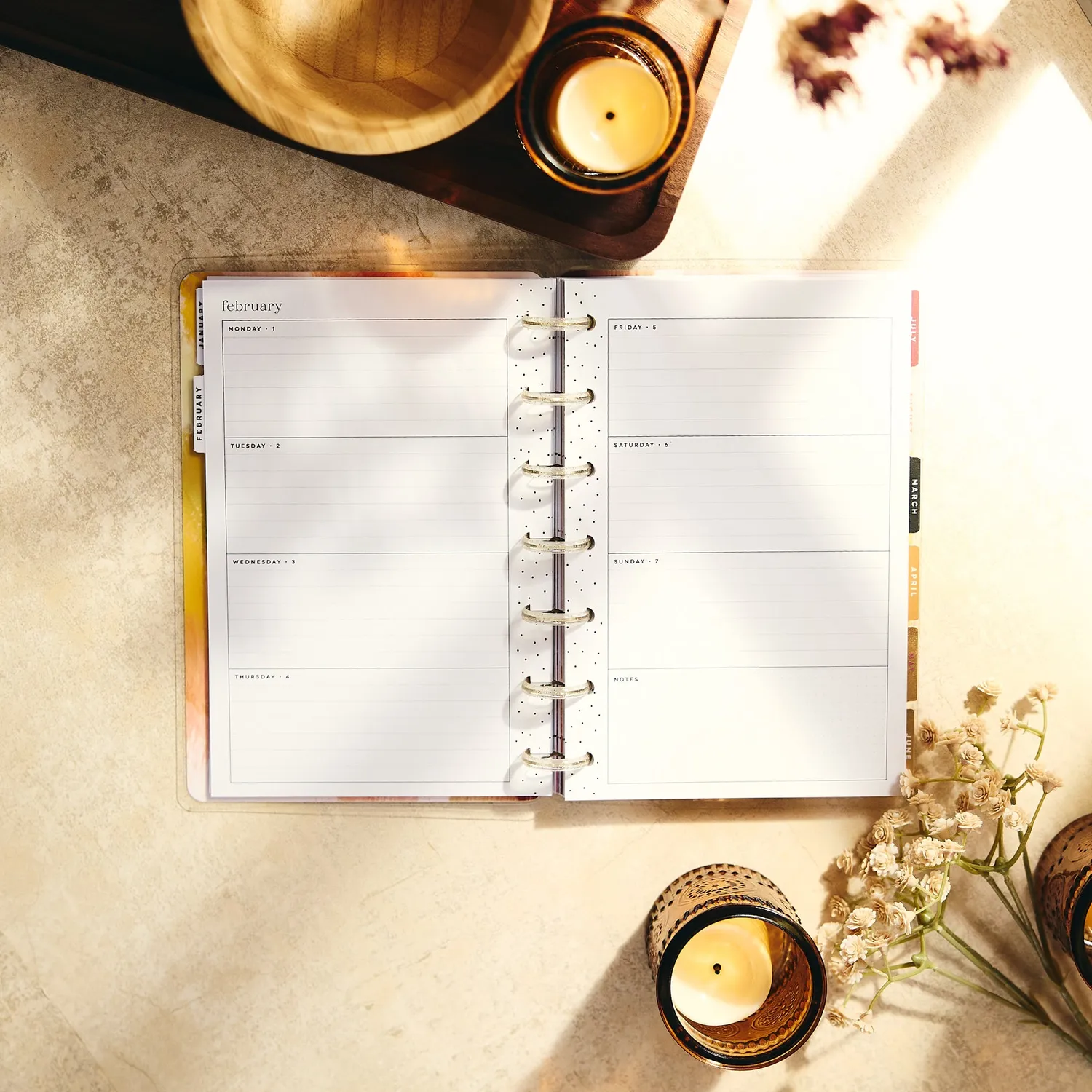 Happy Planner Abstract Autumn agenda 2027 Mini horizontal 12 mois