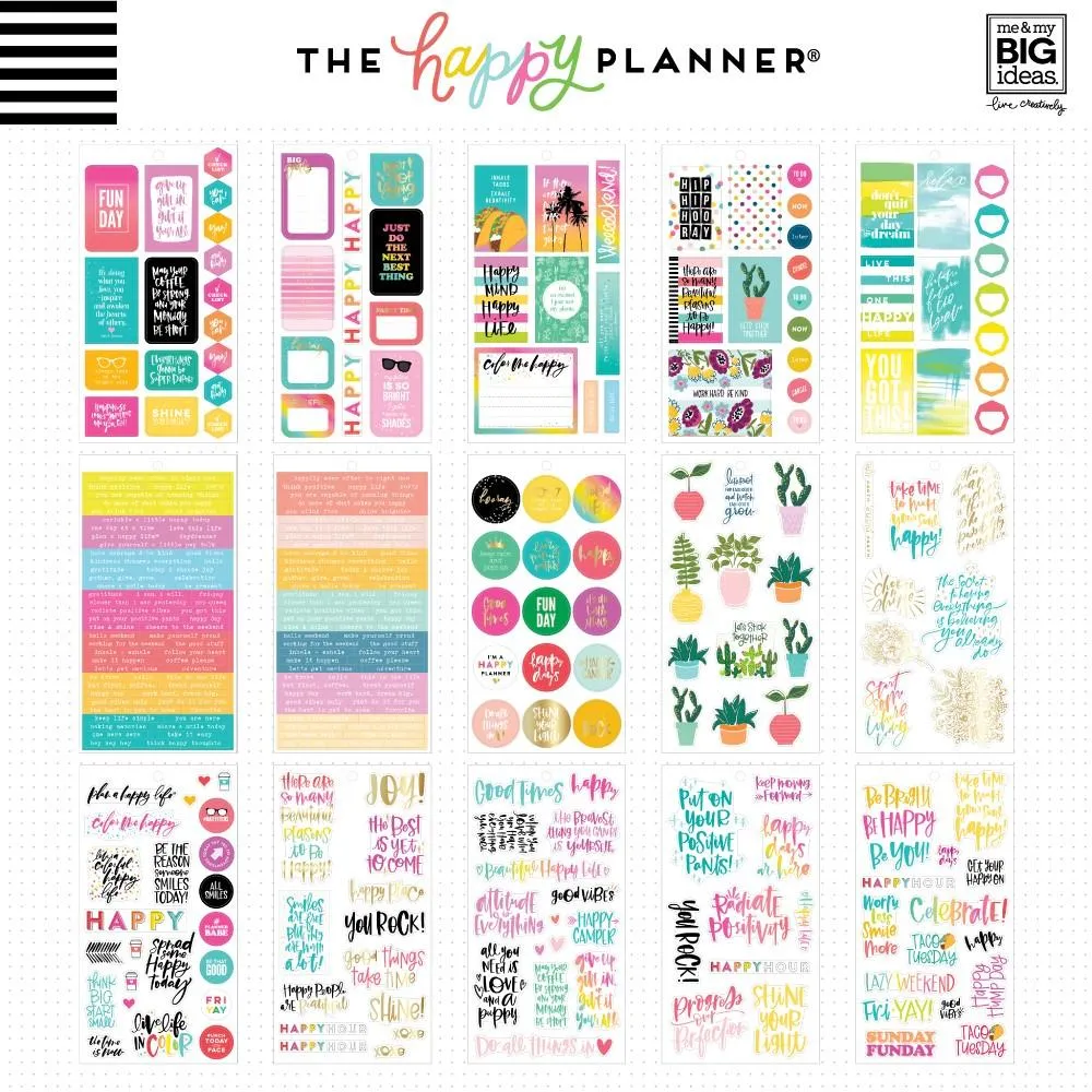 Happy Planner Happy Quotes stickers value pack 496 pièces