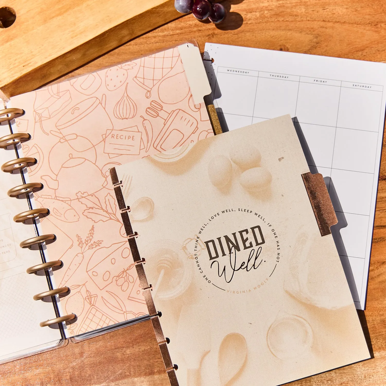 Happy Planner Rustic Roots extension menus Classic 4 mois sans date