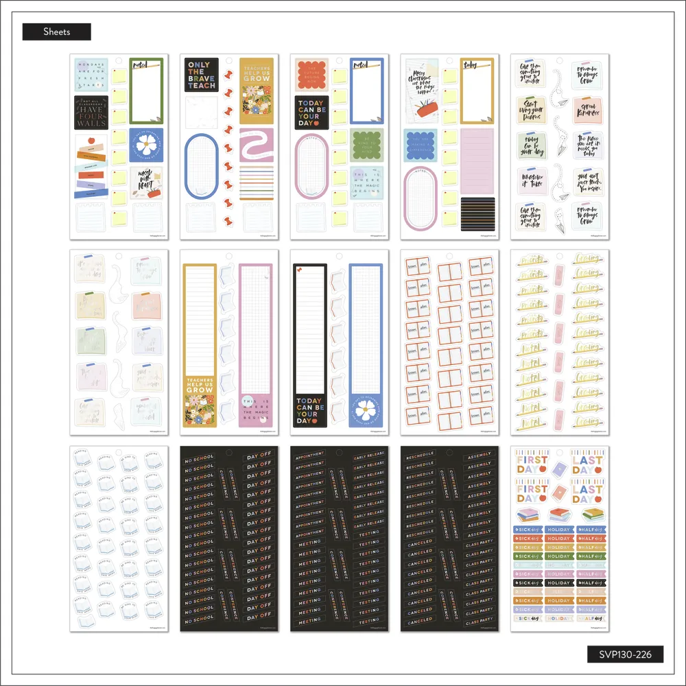 Happy Planner Teacher Notes stickers 30 pages 822