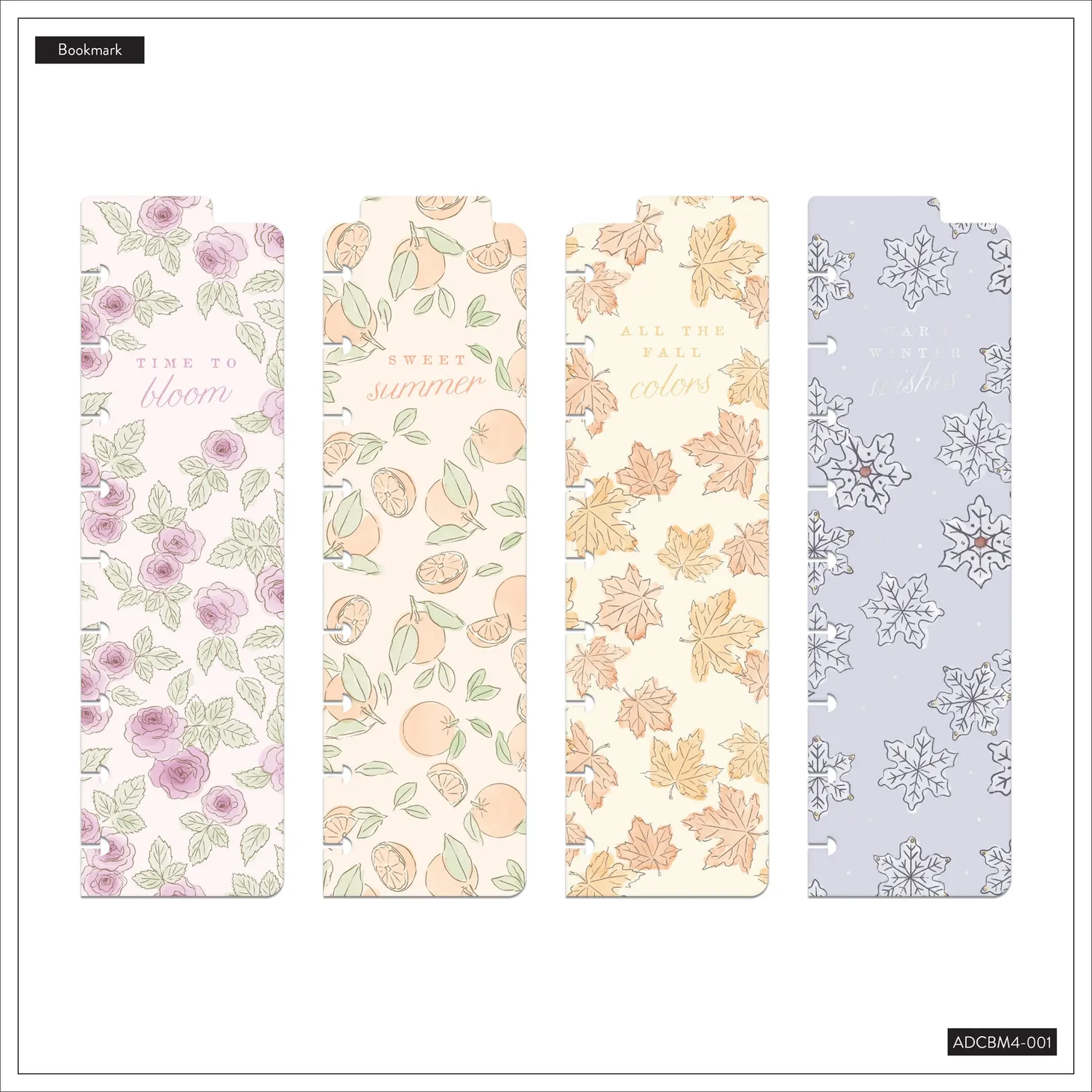 Happy Planner Seasonal Sidewalks marque-pages Classic x4 saisons