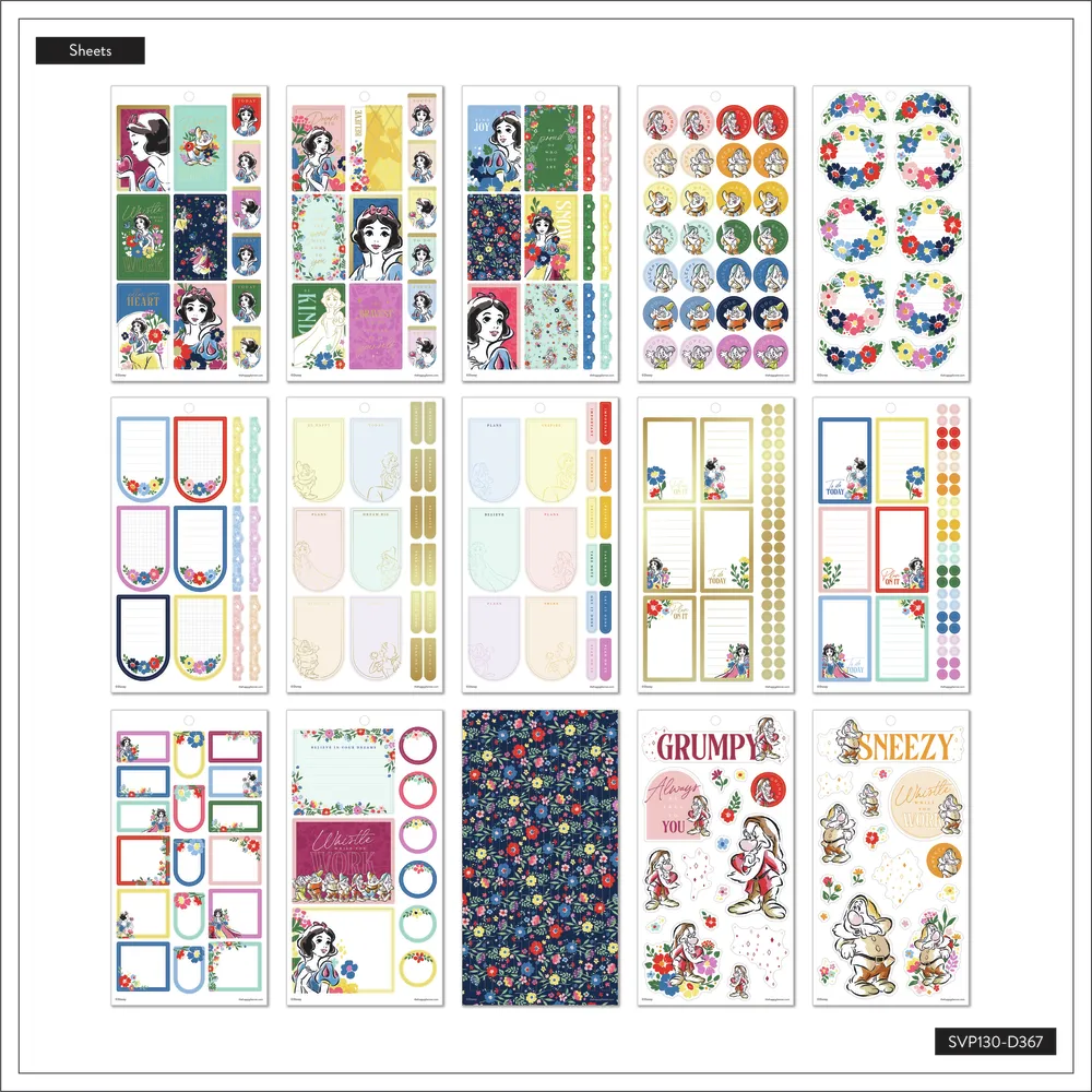Happy Planner Disney Blanche-Neige stickers 30 feuilles 532
