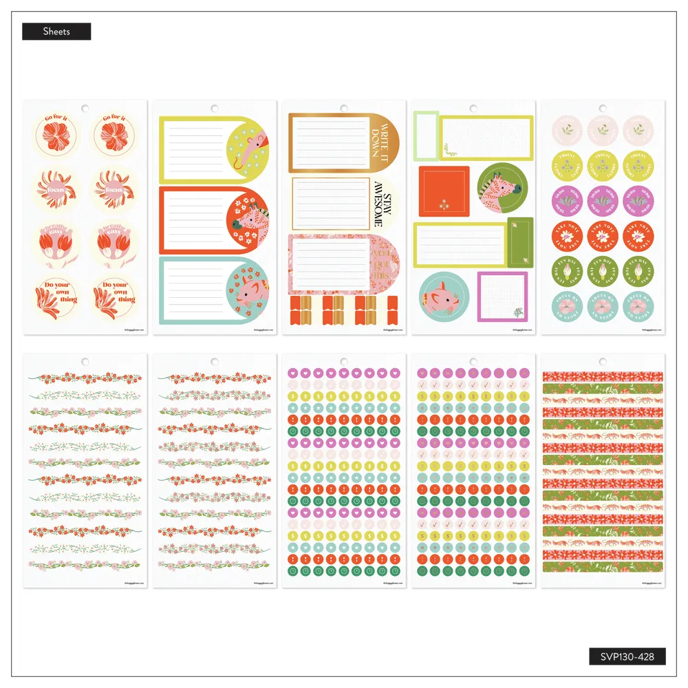 Happy Planner Lush Linens stickers Big 712 pièces 30 feuilles