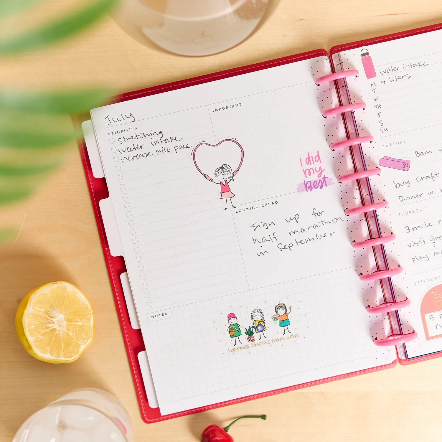 Happy Planner Sunshine Splash agenda Classic dashboard non daté