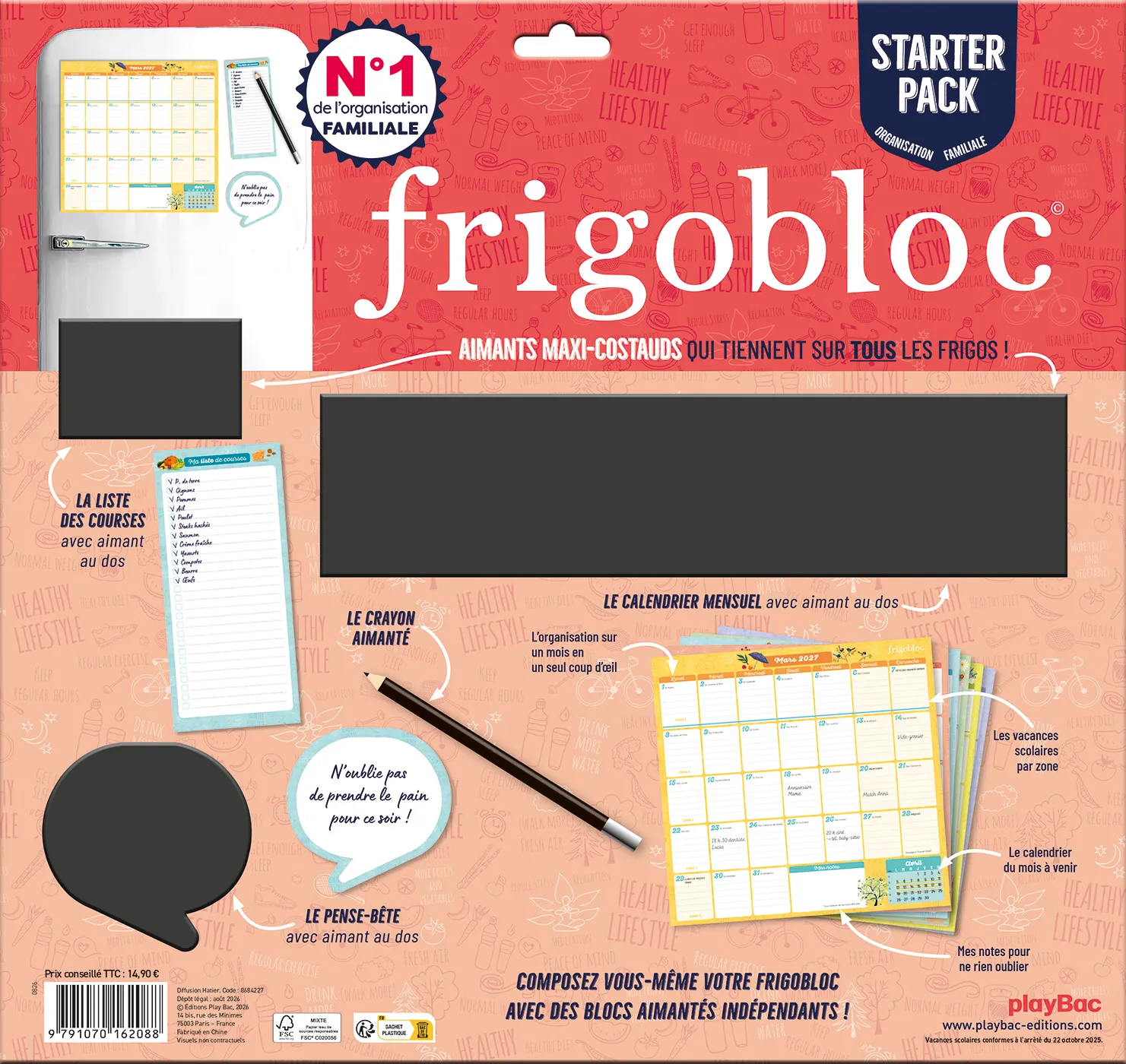Frigobloc Starter pack calendrier organiseur familial 2027
