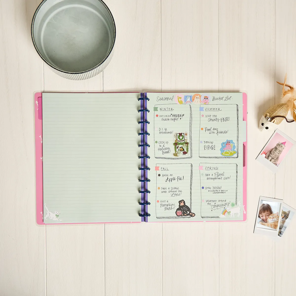 Happy Planner Purrfect Seasonal Cats carnet pointillé 60 feuilles