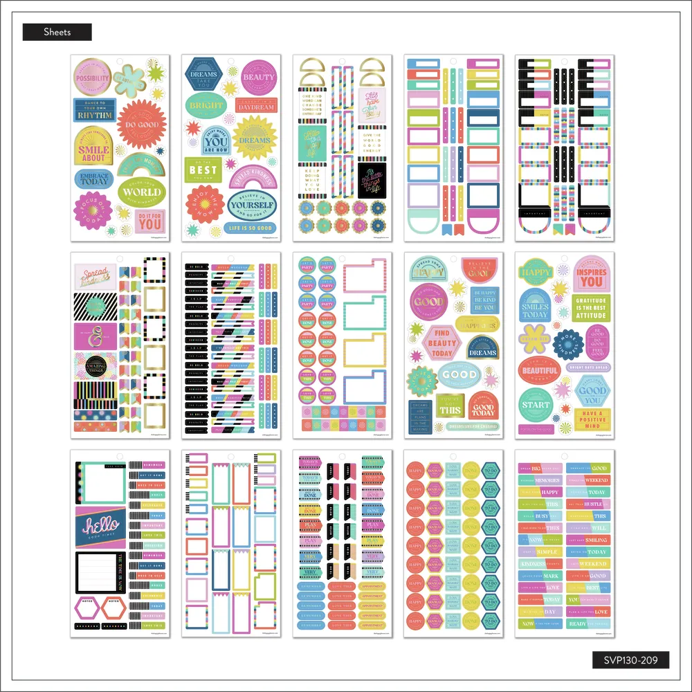 Happy Planner Spread Some Happy autocollants Mini 833 pièces