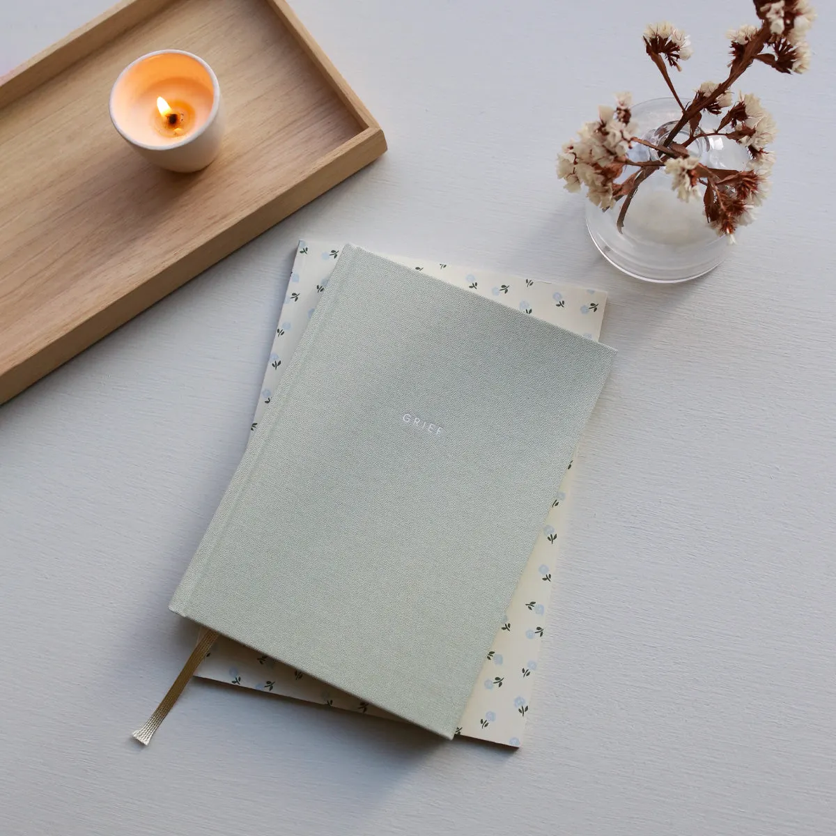 Kartotek Grief Journal carnet deuil vert sauge