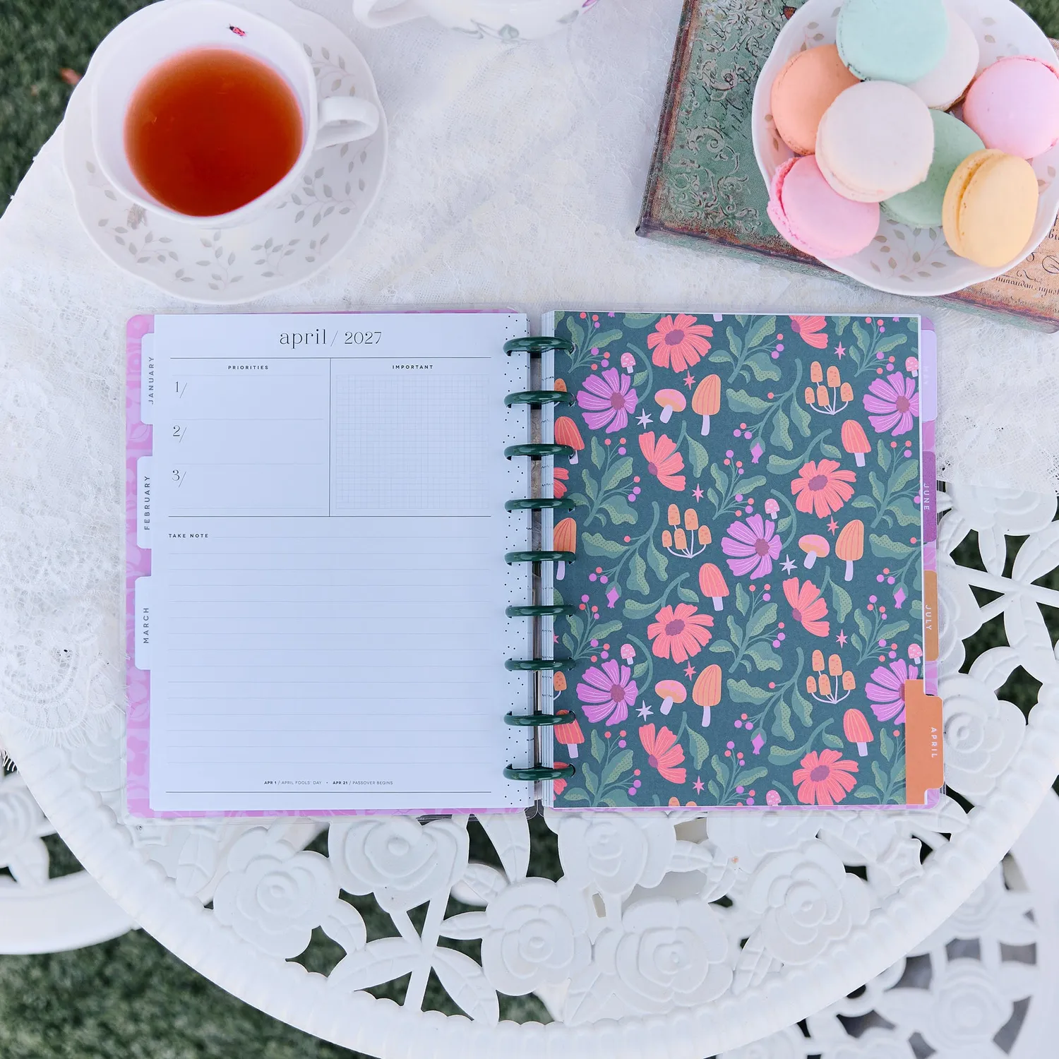 Happy Planner Hive & Bloom agenda Classic 12 mois 2027 vertical