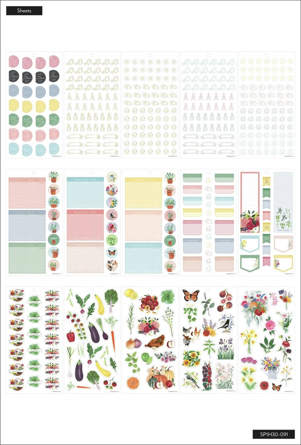 Happy Planner Don't Stop Growing stickers jardin 712 pcs