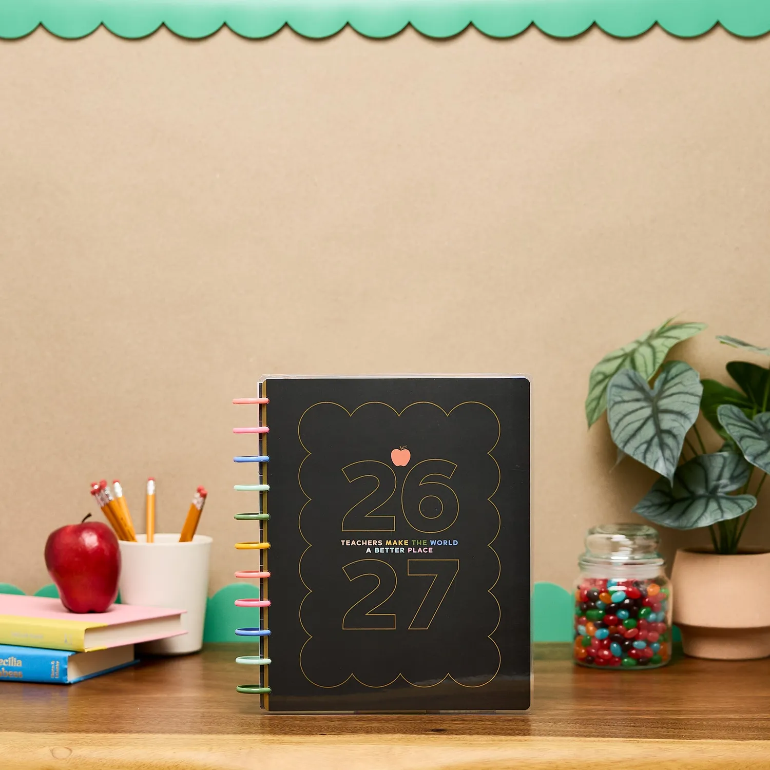 Happy Planner School Doodles Graphite 2026-2027 agenda professeur big