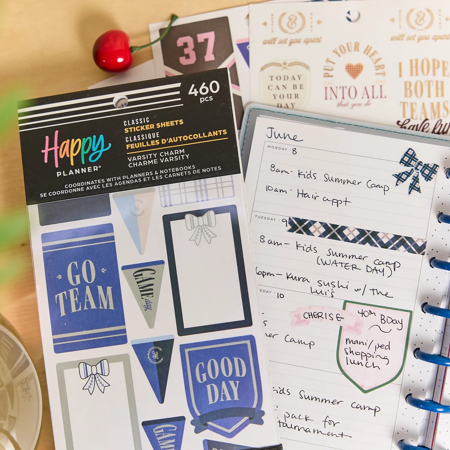 Happy Planner Varsity Charm stickers Classic 30 planches sport