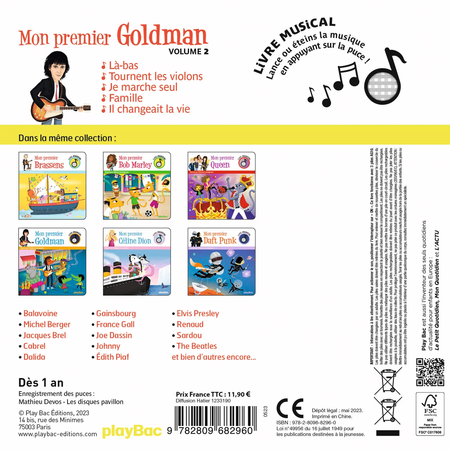 Mon premier Goldman vol 2 livre musical bébé 6 chansons