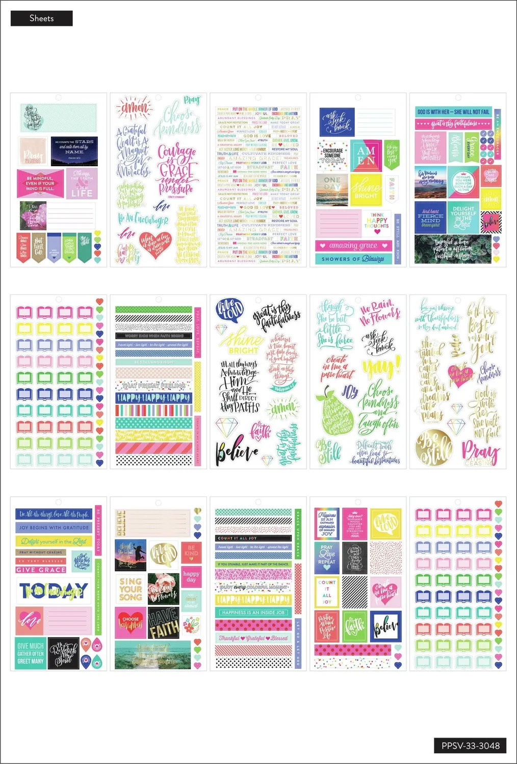 Happy Planner Faith stickers dorés 621 pièces