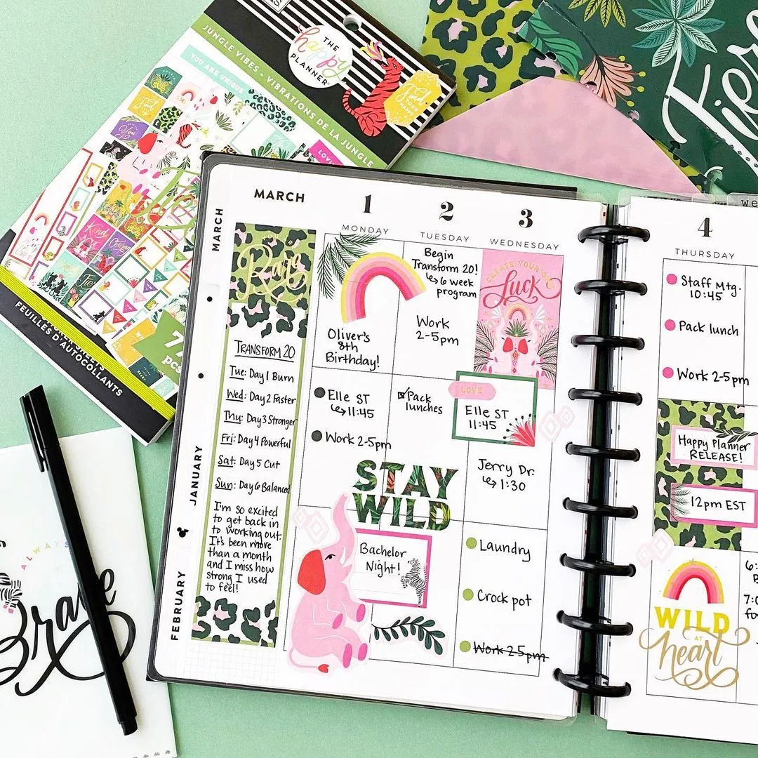 Happy Planner Jungle Vibes stickers 778 autocollants flamboyant