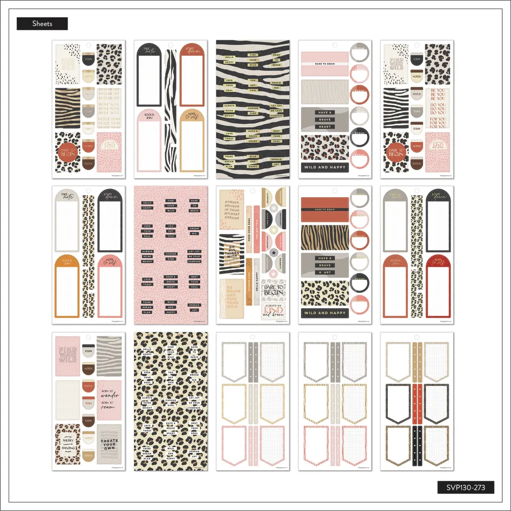 Happy Planner Kind & Wild stickers déco 400 motifs animaliers