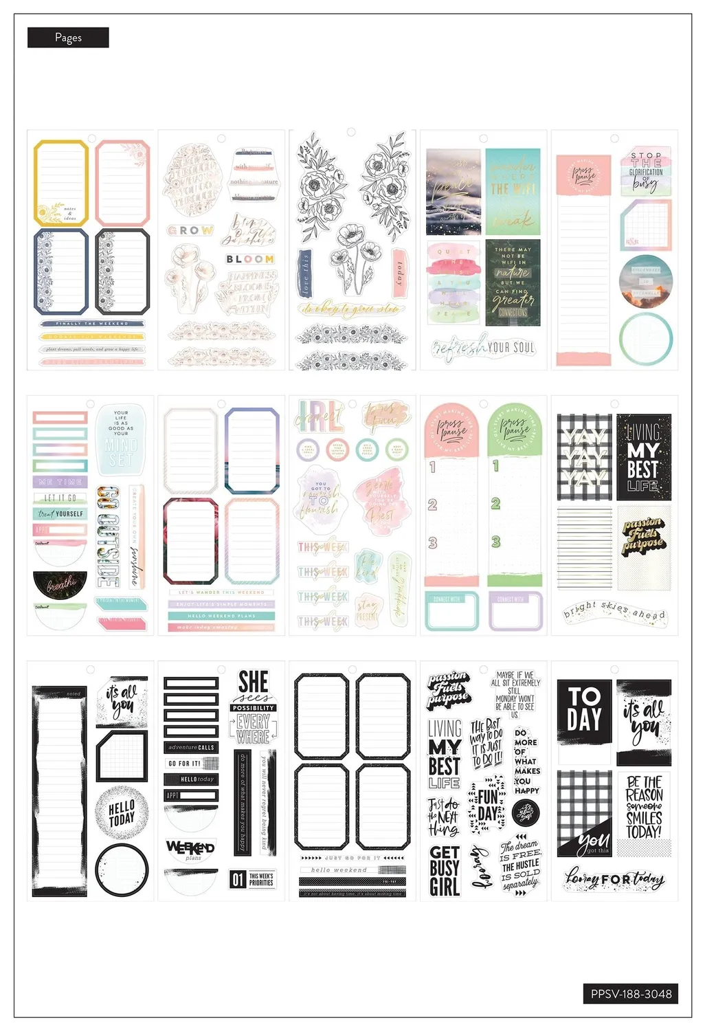 Happy Planner Color Story stickers Big 262 stickers 30 planches