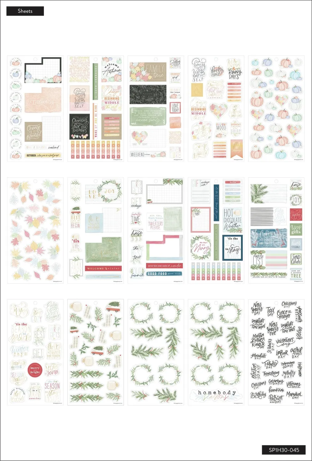 Happy Planner Homebody Seasonal stickers 439 cocooning